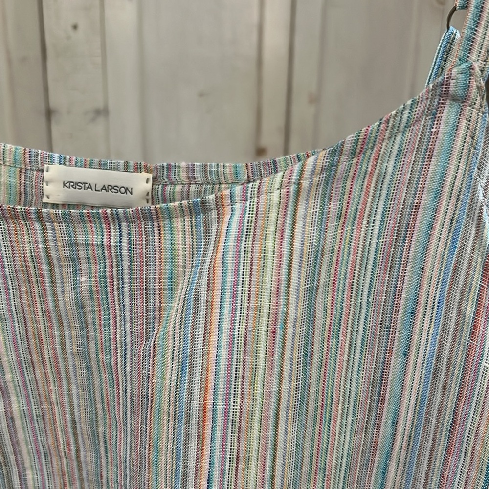 Krista Larson linen Pablo jumper sundress